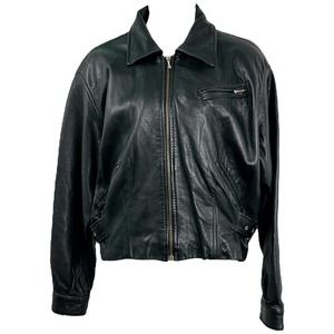Vintage Leather Bomber Coat Martani 2X